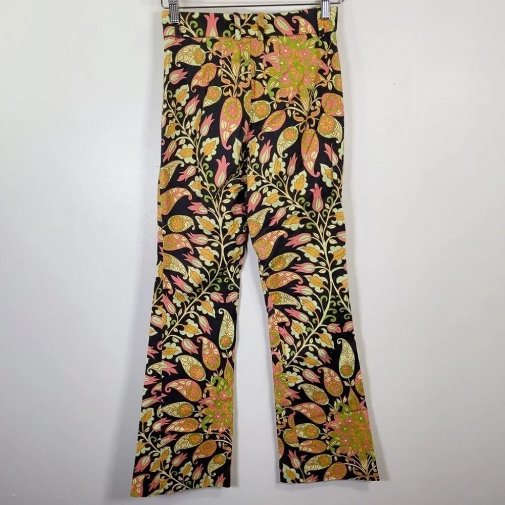 Zara 70s Multicolored Groove Flare Paisley Printed Pant - Picture 15 of 15
